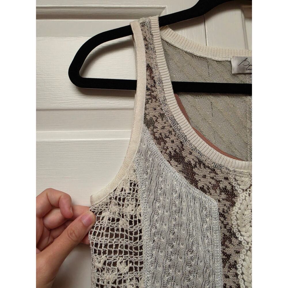 Byron Lars Beauty Mark Mixed Media Tank Top 0 - Picture 5 of 9